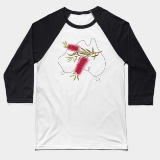 Flowers of Australia - Bottle Brush Baseball T-Shirt